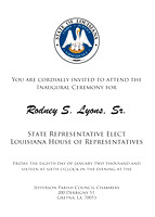 Inaugural Ceremony for State Representative Elect "Rodney S. Lyons, Sr."